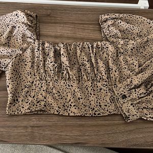 SHEIN: Lantern sleeve crop top